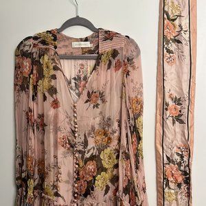 Zimmermann dress midi size 0 floral pattern